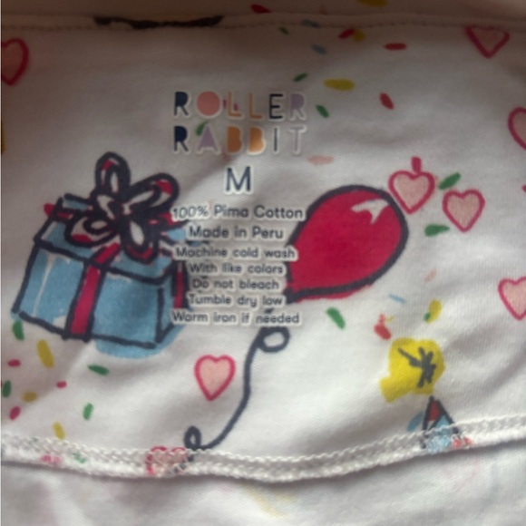 Roller Rabbit White and Pink Party Print Pajama Set - Picture 4 of 4